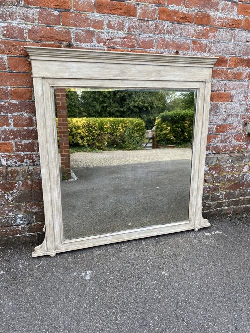 A Wonderful Good Size Antique English 19th Century Carved Wood Painted Mirror.