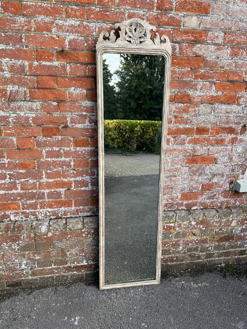 A Fabulous Large Antique English 19th Century Carved Wood Painted Mirror.