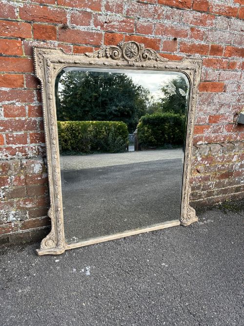 A Stunning Good Size Antique English 19th Century Carved Wood & Gesso Painted Overmantle Mirror,

a Stunning Good Size Antique English 19th Century Carved Wood & Gesso Painted Overmantel Mirror