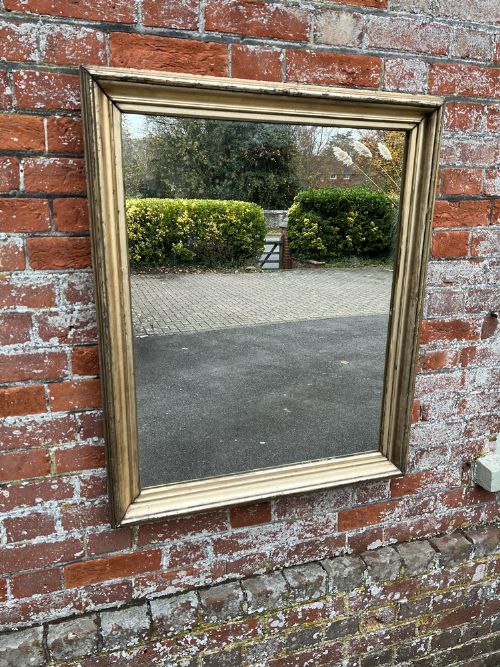 A Delightful Good Size Antique French 19th Century Carved Wood & Gesso Original Silver/gilt Mirror.