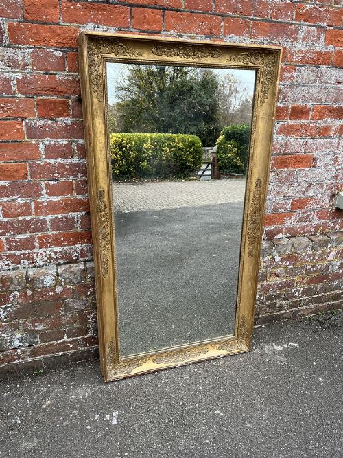 A Fabulous Large Antique French 19th Century Carved Wood & Gesso Original Gilt Louis Philippe Mirror.