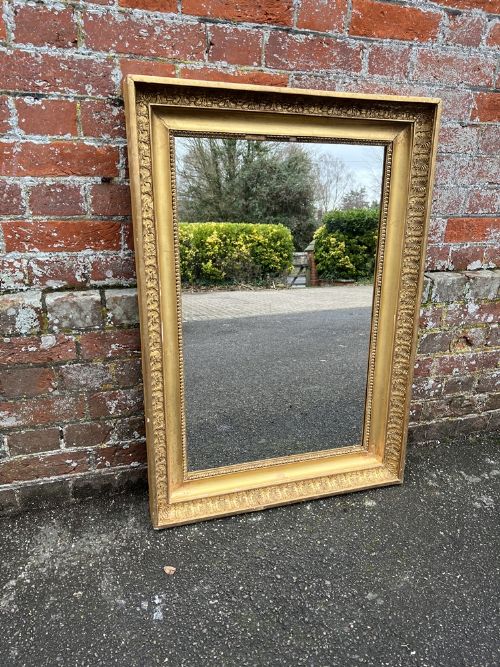 A Wonderful Good Size Antique French 19th Century Carved Wood & Gesso Original Gilt Mirror.