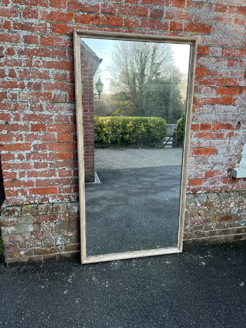 A Stunning Large Antique French 19th Century Carved Wood Painted Bistro Mirror.