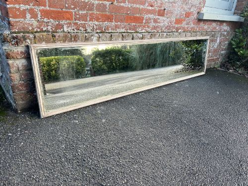 A Fabulous Large Antique French 19th Century Carved Wood Painted Bistro Mirror.