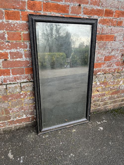 A Wonderful Good Size Antique English 19th Century Carved Wood & Gesso Original Painted Mirror.