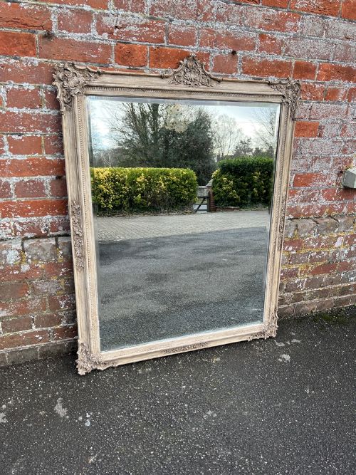 A Stunning Large Antique French 19th Century Painted Mirror.