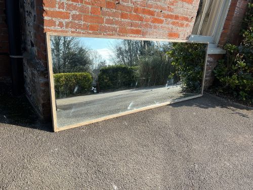 AN EXCEPTIONAL LARGE ANTIQUE FRENCH 19TH CENTURY CARVED WOOD PAINTED BISTRO MIRROR