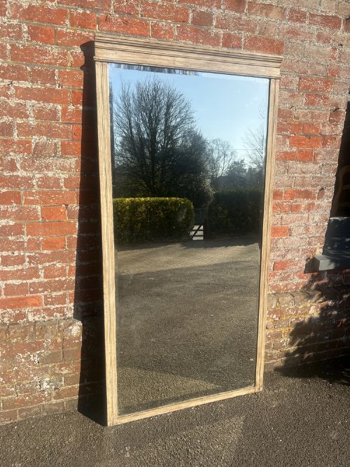 A Superb Large Antique French 19th Century Carved Wood Painted Mirror.