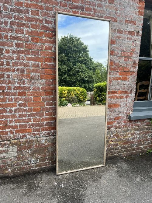 A Fabulous Large Antique French 19th Century Carved Wood Painted Bistro Mirror.