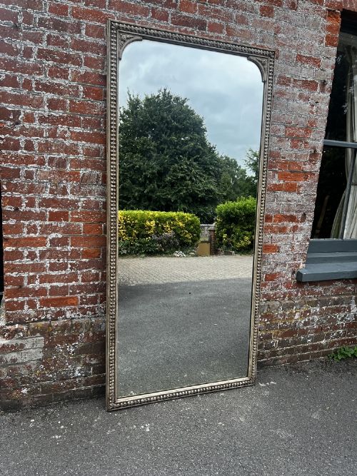 A Fabulous Large Antique French 19th C Carved Wood & Gesso Painted Pier Mirror.