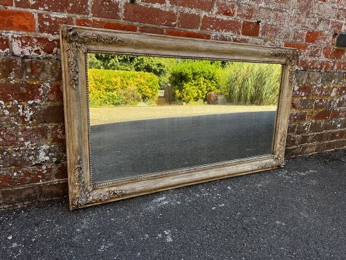A Superb Good Size Antique French 19th Century Carved Wood & Gesso Painted Ornate Framed Mirror.
