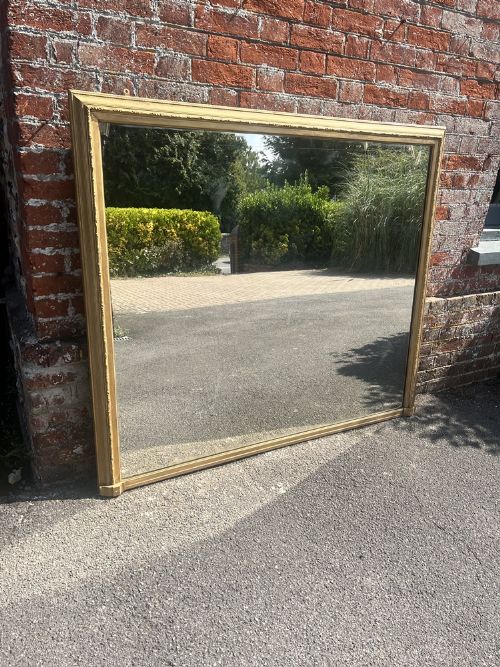 A Stunning Large Antique English 19th Century Carved Wood & Gesso Original Gilt Overmantle Mirror.