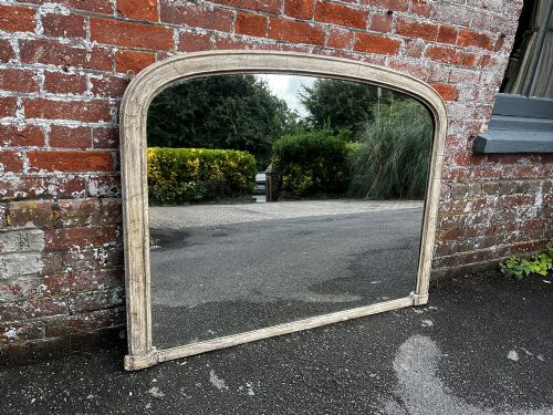 A Delightful Highly Carved Useful Size Antique English 19th C Plain Overmantle Mirror.