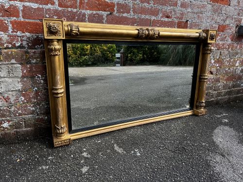 A Stunning Antique English 19th Century Carved Wood & Gesso Original Gilt Mirror.