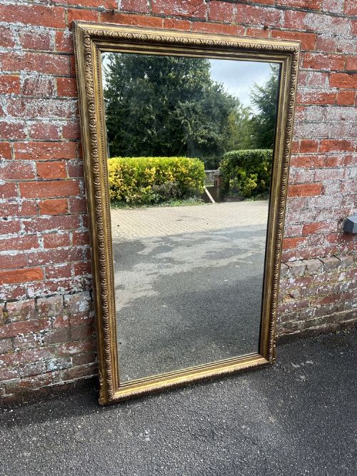 A Highly Impressive Large Antique French 19th Century Carved Wood & Gesso Gilt Mirror.