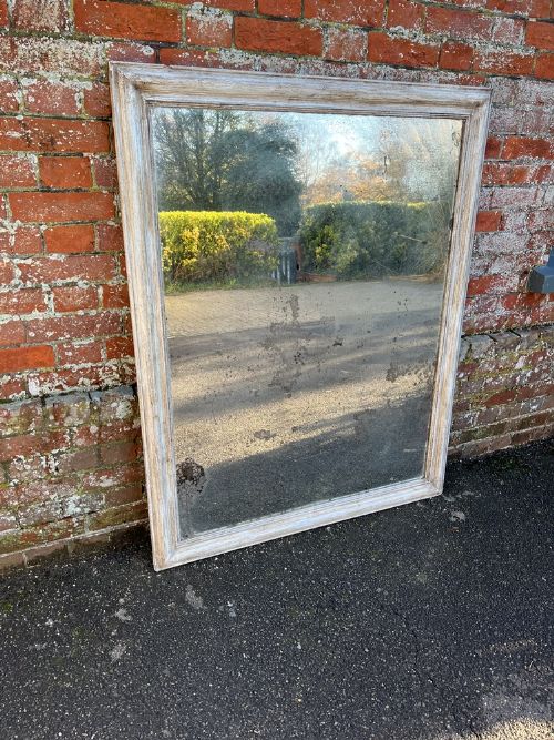 A Wonderful Large Antique French 19th Century Carved Wood Painted Framed Mirror.