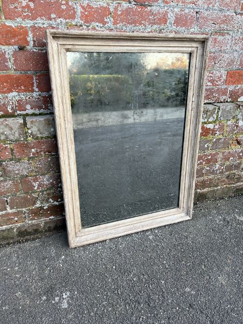 A Fabulous Good Size Antique French 19th Century Carved Wood & Gesso Painted Mirror.