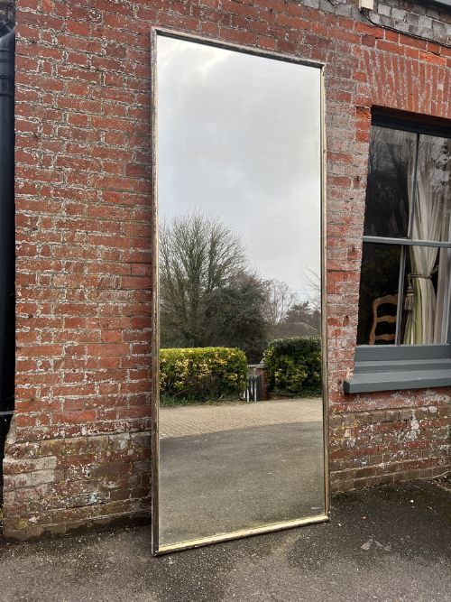 A Highly Impressive Extra Large Antique French 19th Century Carved Wood & Gesso Original Silvered Framed Bistro Mirror.