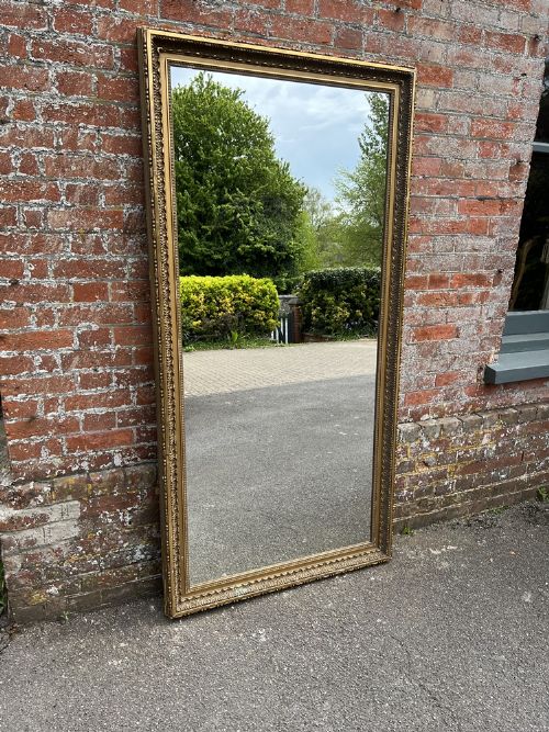 A Stunning Large Antique French 19th Century Carved Wood & Gesso Original Gilt Framed Mirror.