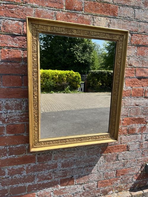 A Wonderful Good Size Antique French 19th Century Carved Wood & Gesso Gilt Mirror.