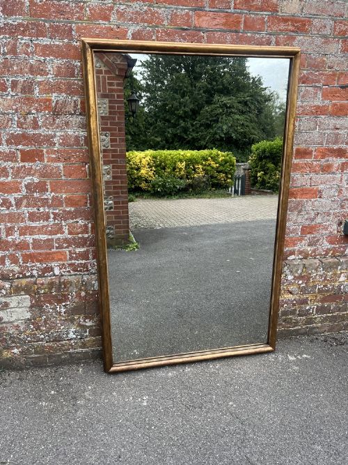 A Superb Large Antique French 19th Century Carved Wood & Gesso Original Gilt Plain Bistro Mirror.