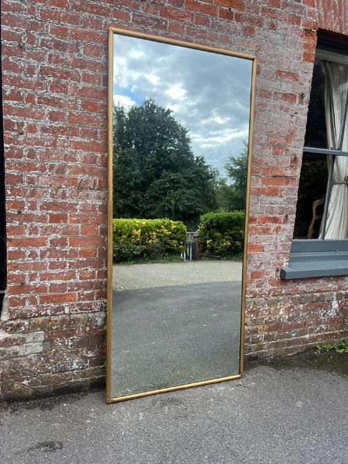 A Stunning Large Antique French 19th Century Carved Wood Gilt Plain Bistro Mirror.