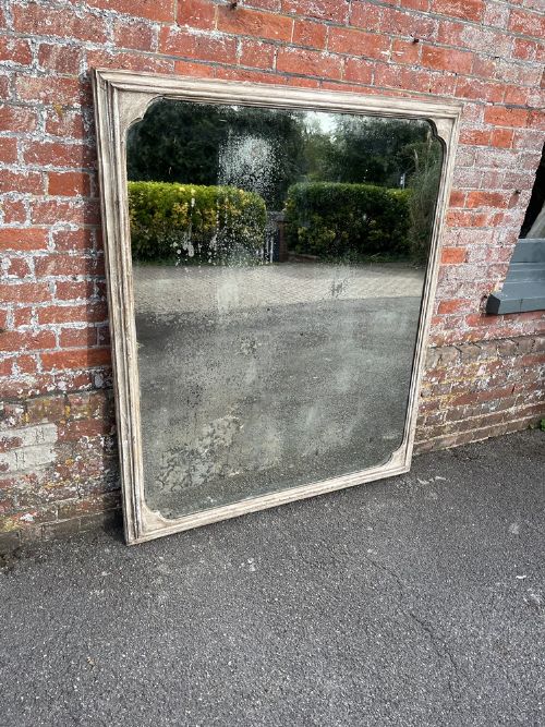 A Spectacular Large Antique English 19th Century Carved Wood & Gesso Painted Mirror.