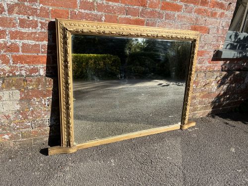 A Wonderful Good Size Antique English 19th Century Carved Wood & Gesso Gilt Overmantle Mirror.