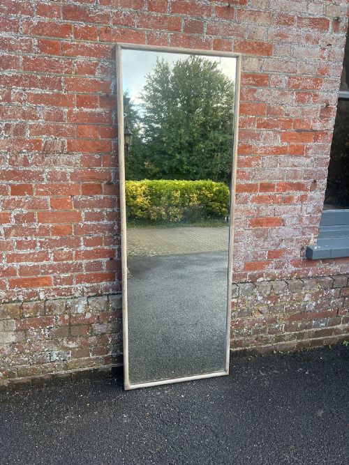 A Wonderful Large Antique French 19th Century Carved Wood Painted Bistro Mirror.