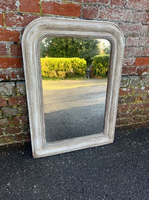 A Fabulous Antique French 19th Century Carved Wood & Gesso Arched Top Louis Philippe Mirror.