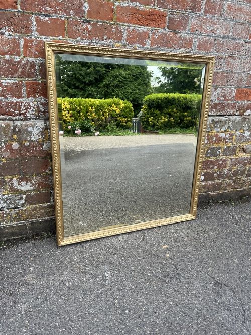 A Delightful Good Size Antique English 19th Century Carved Wood Gilt Mirror.