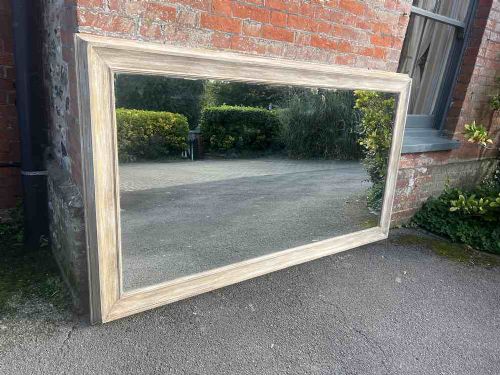 A Spectacular Large Antique English 19th Century Carved Wood Painted Mirror.