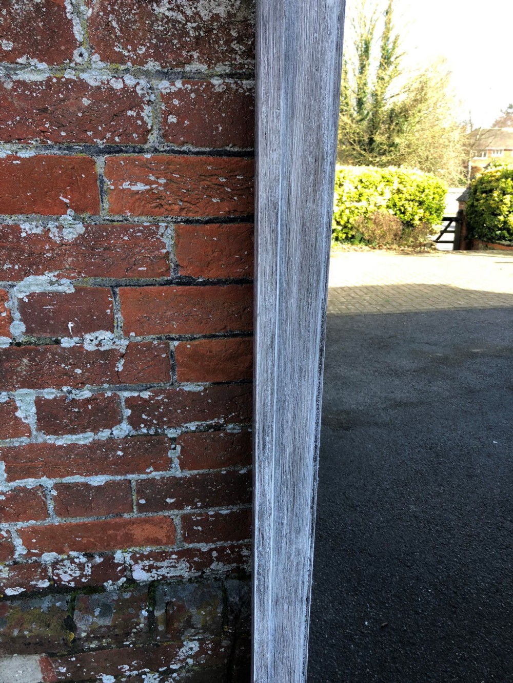 A Wonderful large Antique 19th Century French carved wood painted Plain Mirror. View V