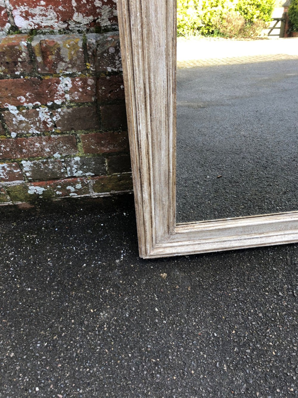 A Fabulous Antique 19th Century French carved wood painted Plain Mirror. View III