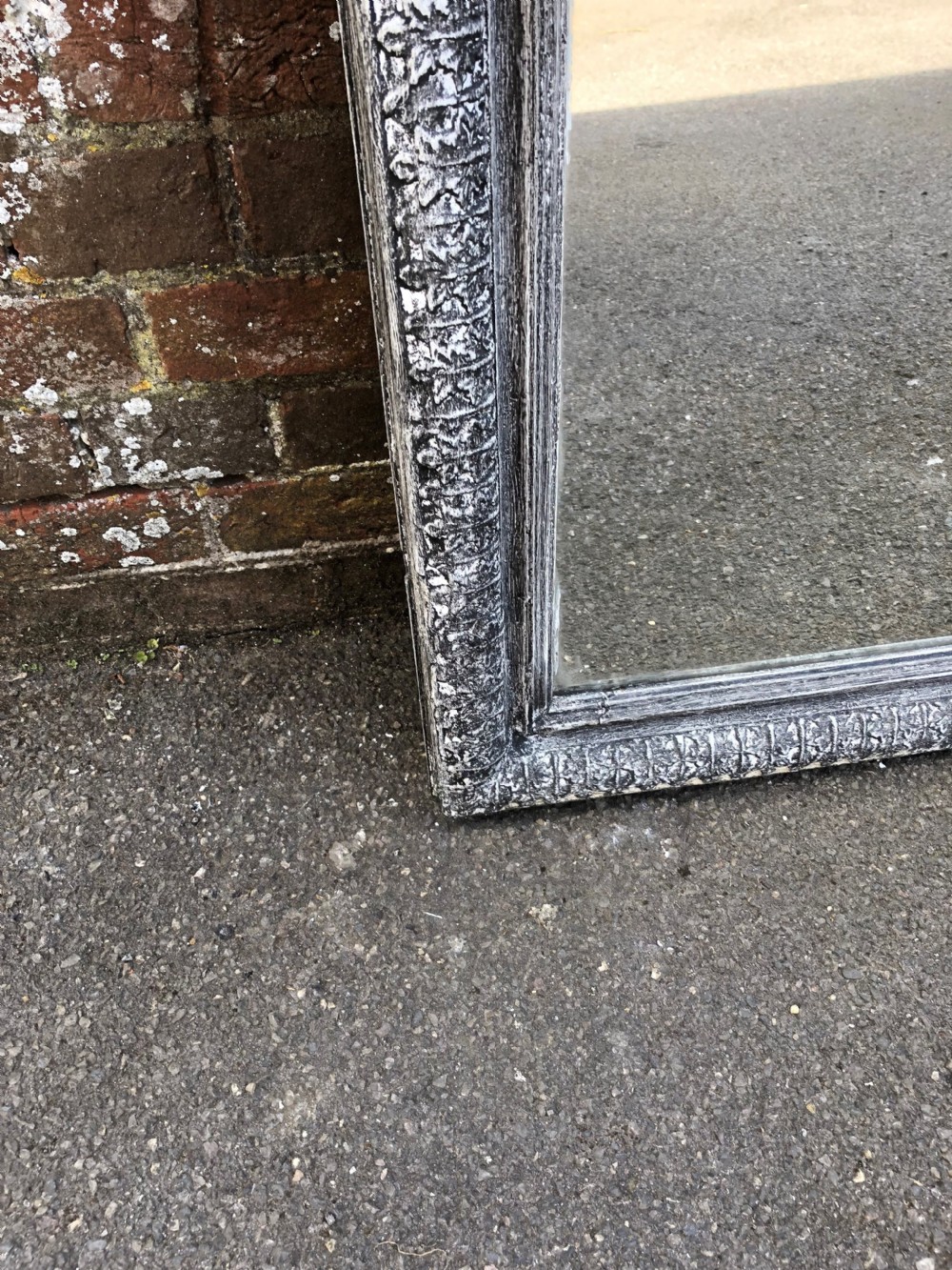 A Fabulous large Antique 19th Century carved wood & gesso painted  Mirror. View V