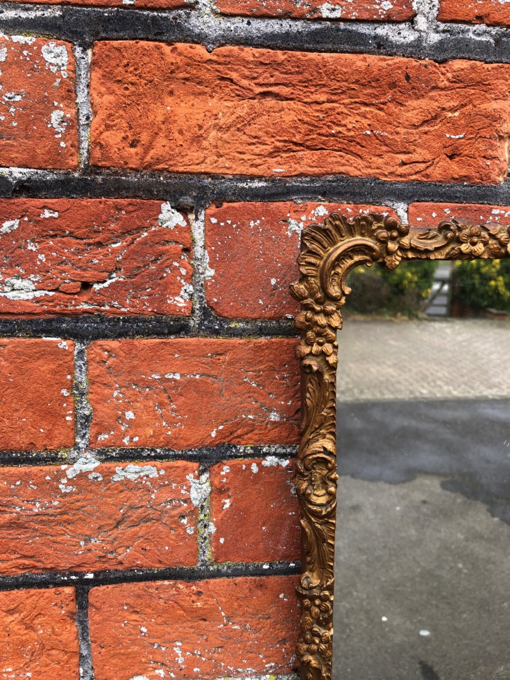 A Highly useful Pair of Antique French carved wood & gesso orignal gilt Mirrors. View IV