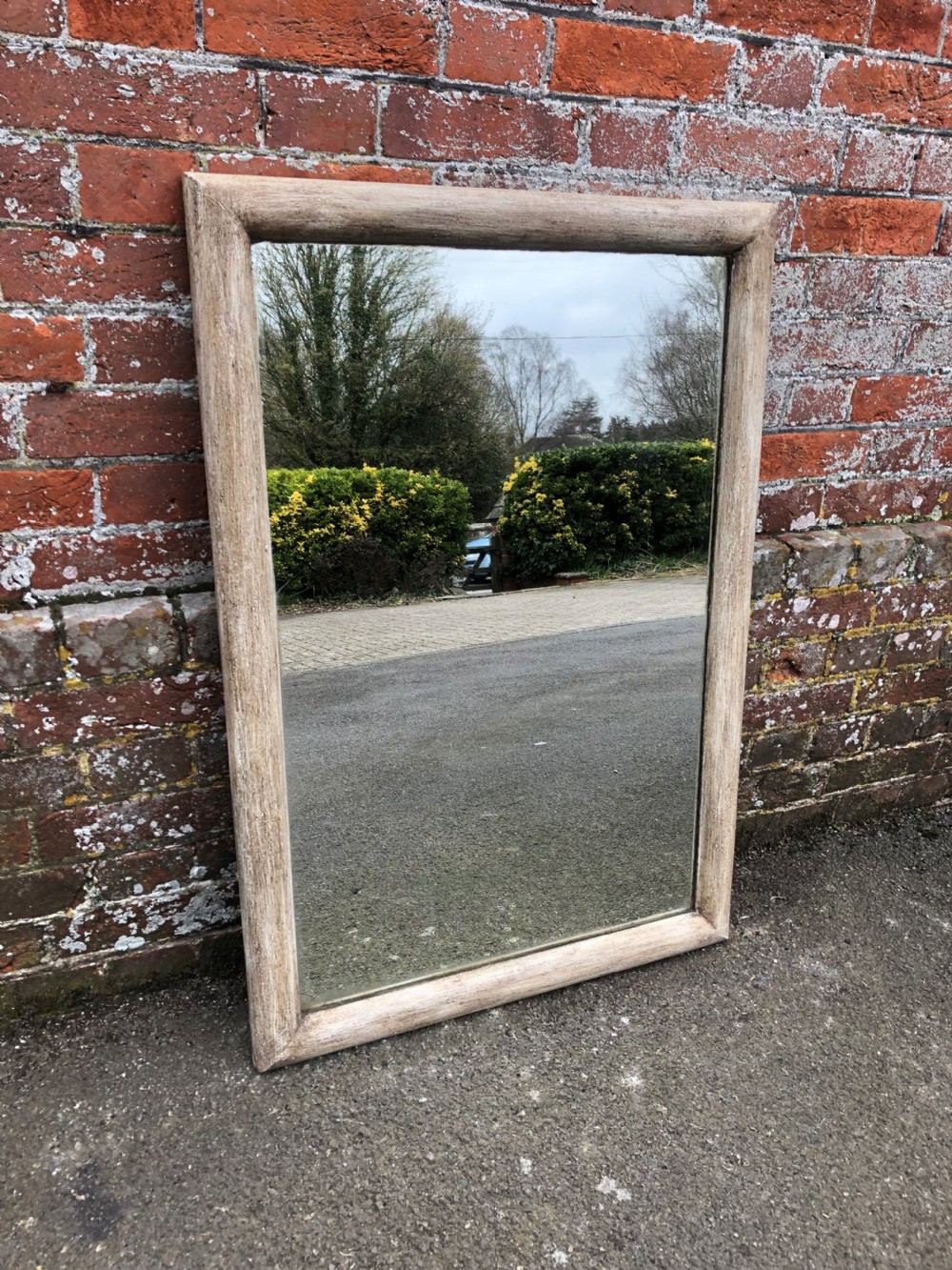 A Stunning Antique French carved wood & gesso painted Bistro Mirror. View VI
