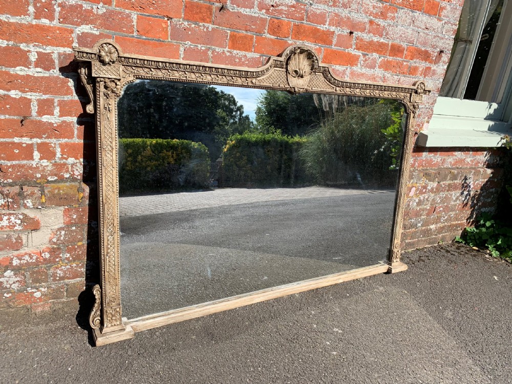 A Superb large Antique French 19th Century carved wood & gesso original silvered & gilt shaped top Pier Mirror. View II