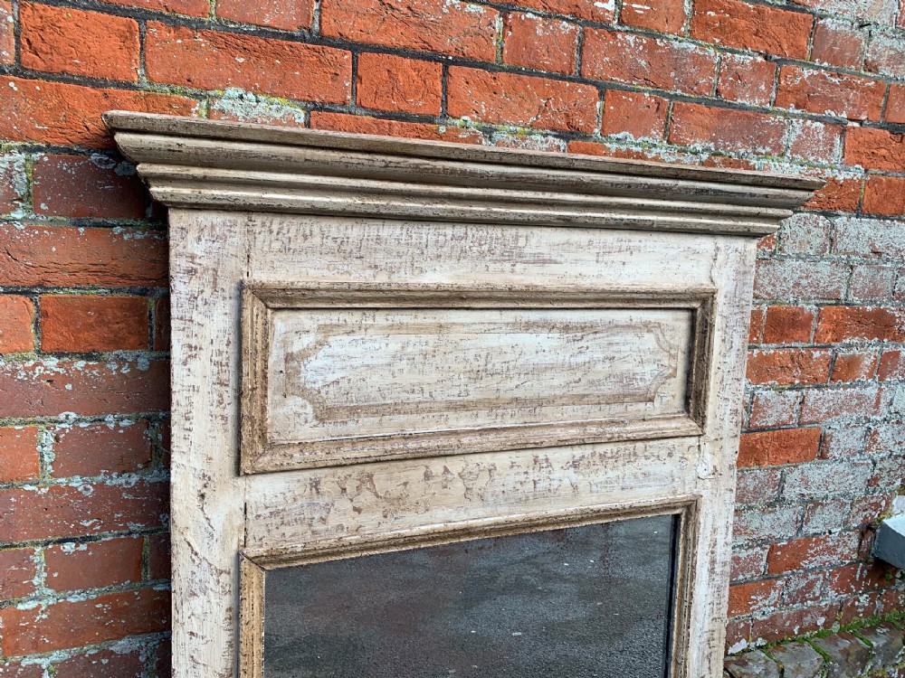 A  Wonderful Antique 19th Century French carved wood distressed painted Mirror. View IV