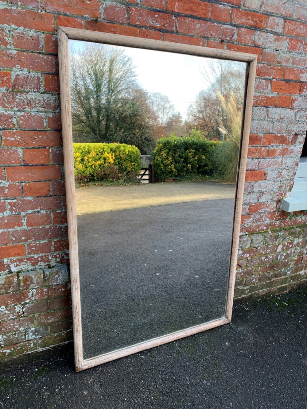 A Superb large Antique French 19th Century original carved wood Bistro Mirror. View II