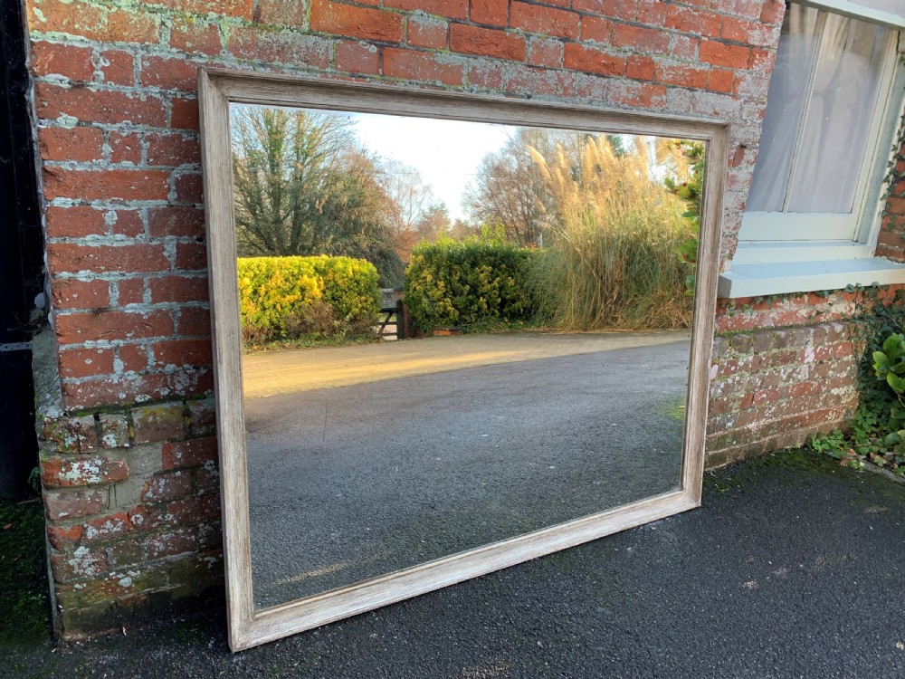 An Exceptional large Antique 19th Century carved wood painted plain Mirror. View IV