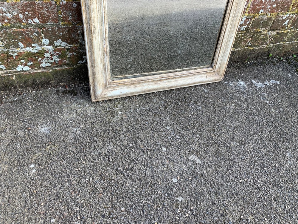 A Good size Antique French 19th Century carved wood & gesso plain painted Mirror. View IV