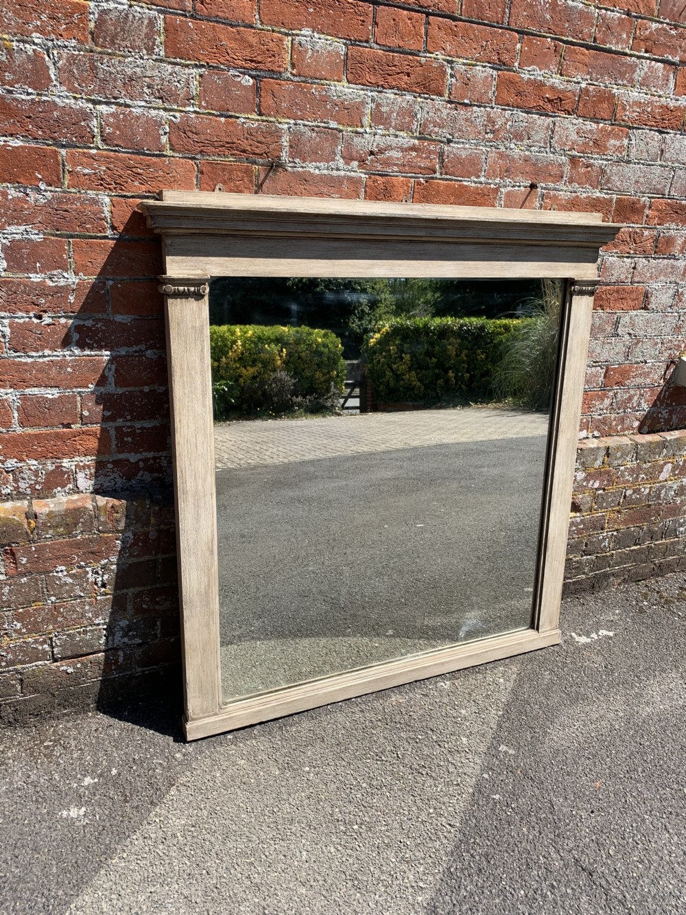 A Fabulous Good size Antique English 19th Century carved wood painted Mirror. View IV