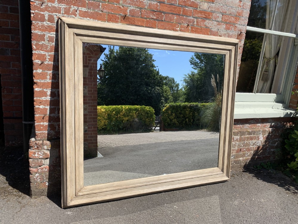 A Stunning large Antique French 19th Century carved wood painted ribbed framed Mirror. View VI