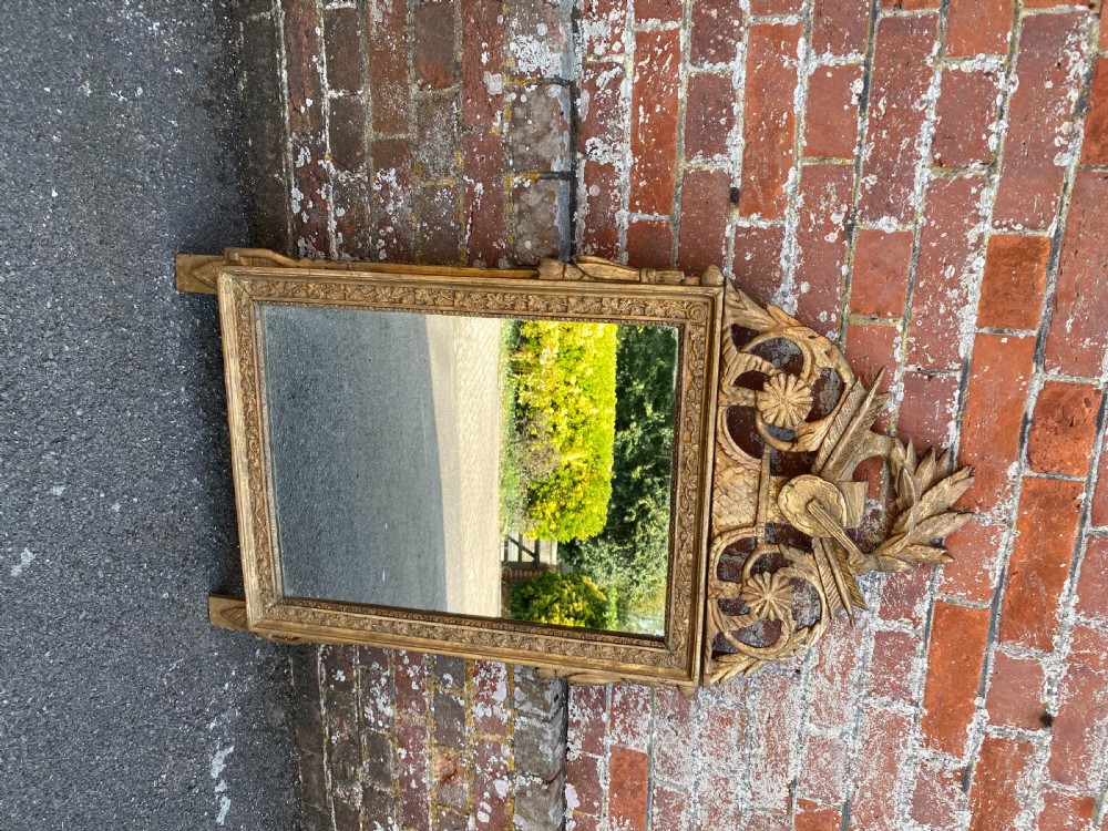 A Delightful useful size Early Antique 19th Century carved wood and gesso original gilt Italian Mirror. View V