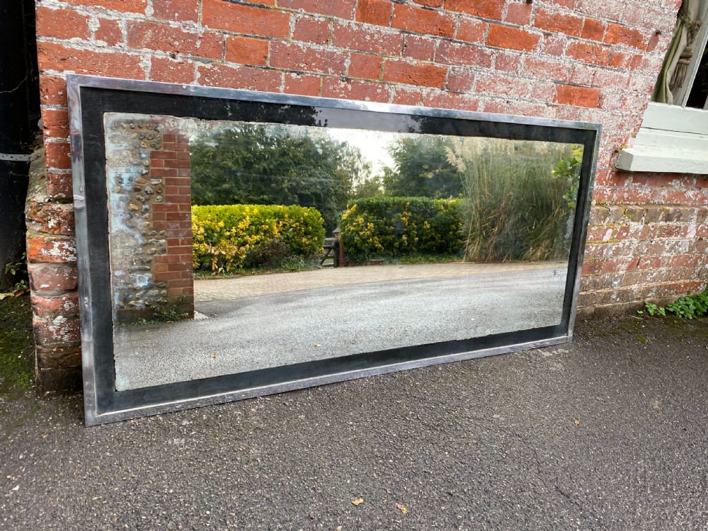 A Superb large Antique French 20th Century Chrome Bistro Mirror. View VIII