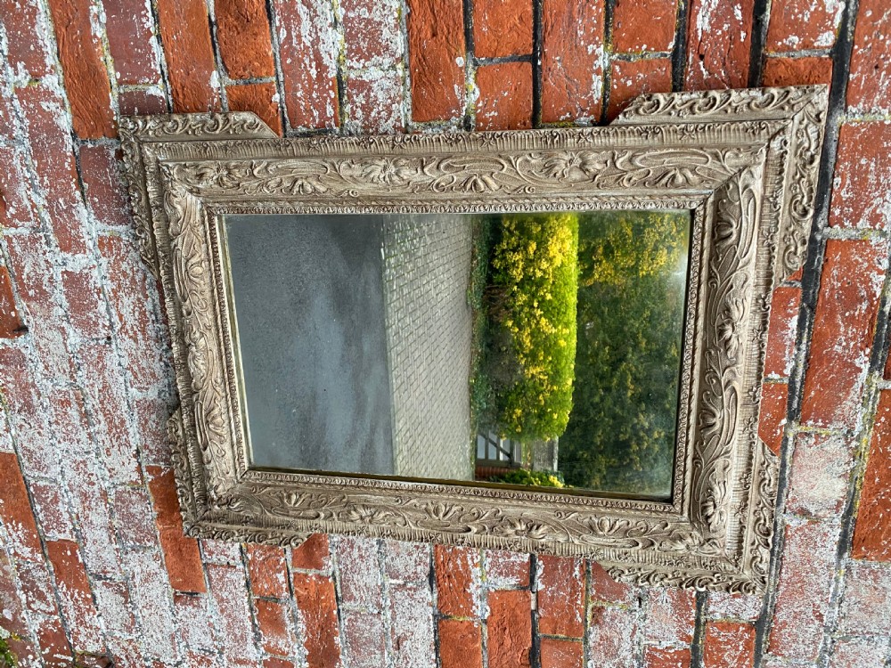 A Good size Antique French 19th Century carved wood painted Mirror. View V