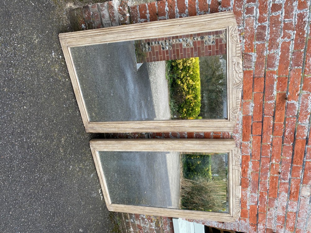 A Highly unusual Pair of Antique French early 20th Century carved wood Mirrors. View IX