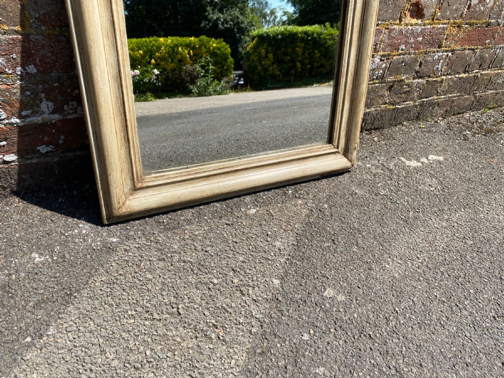 A Wonderful good size Antique French 19th Century carved wood & gesso arched top painted Louis Phillippe Mirror. View IV