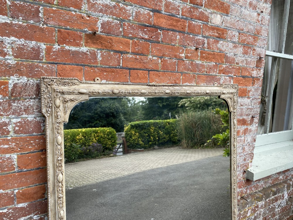 A Spectacular Pair of Antique English 19th Century carved wood & gesso painted Overmantle Mirrors. View VIII